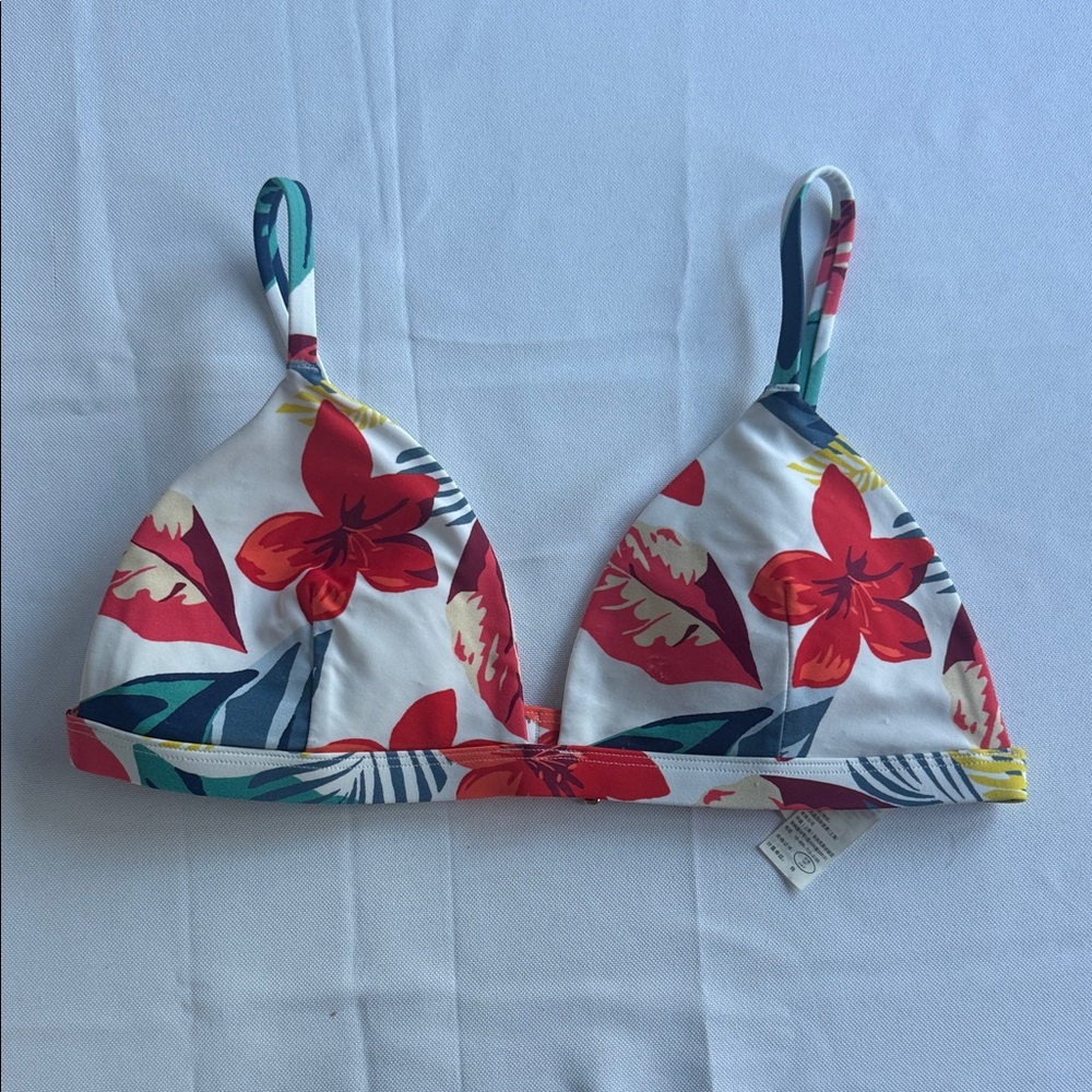 Hollister Floral Bikini Top - Red and White